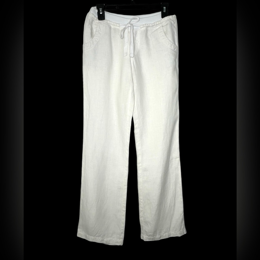 100% Linen Pants | Size XS White Drawstring Waist EUC